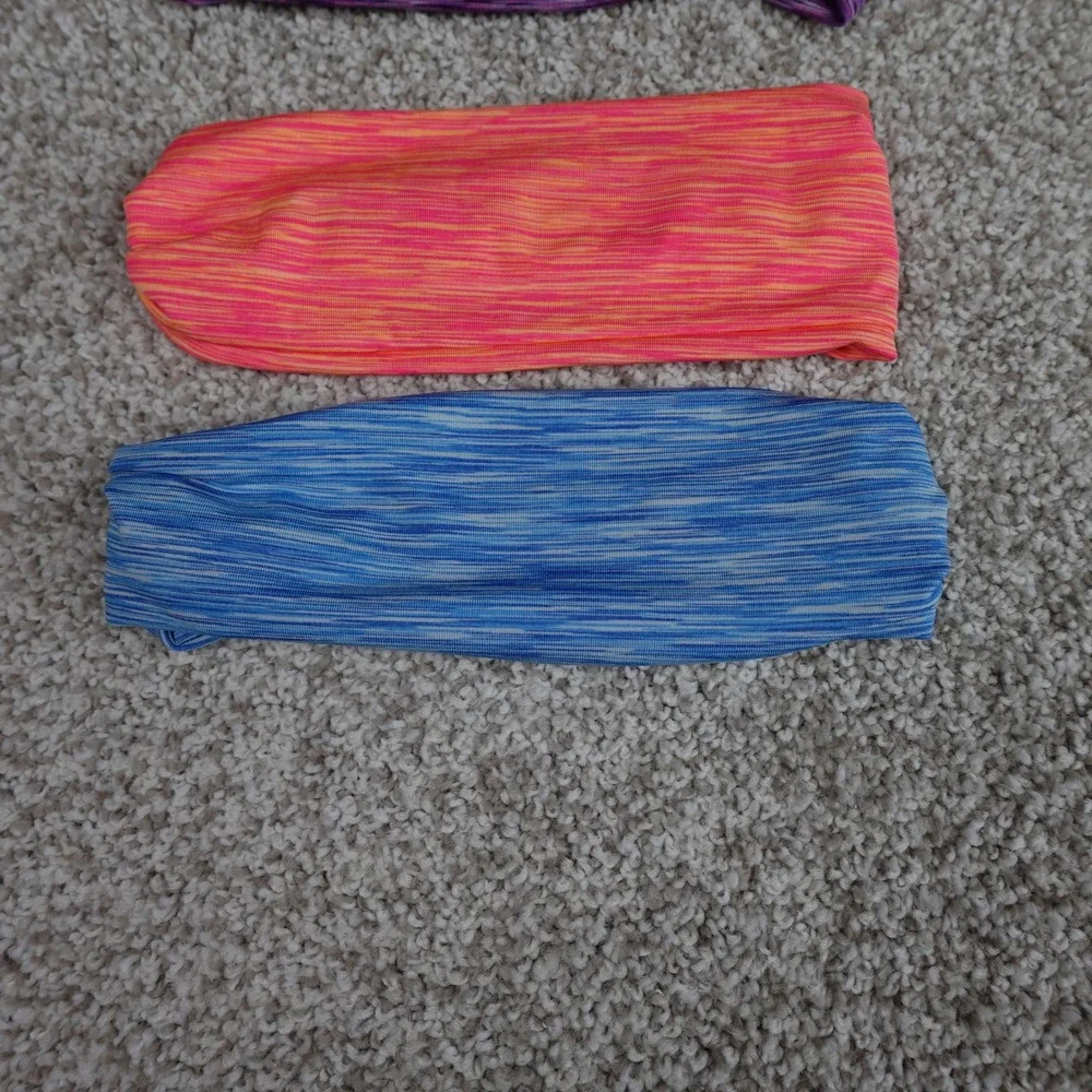 Lot of 4 Athletic Space Dye Headbands Wide Workout Hair Bands Multicolored